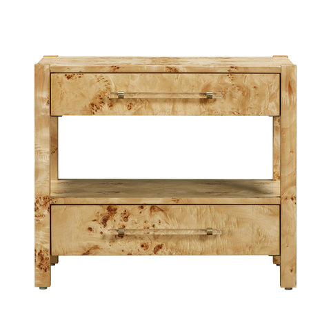 Valentina Capri 26" Burl 2-Drawer Nightstand - image 3