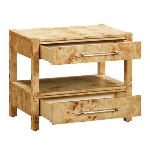 Valentina Capri 26" Burl 2-Drawer Nightstand - image 7