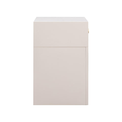 Cube Cream & Rattan Nightstand