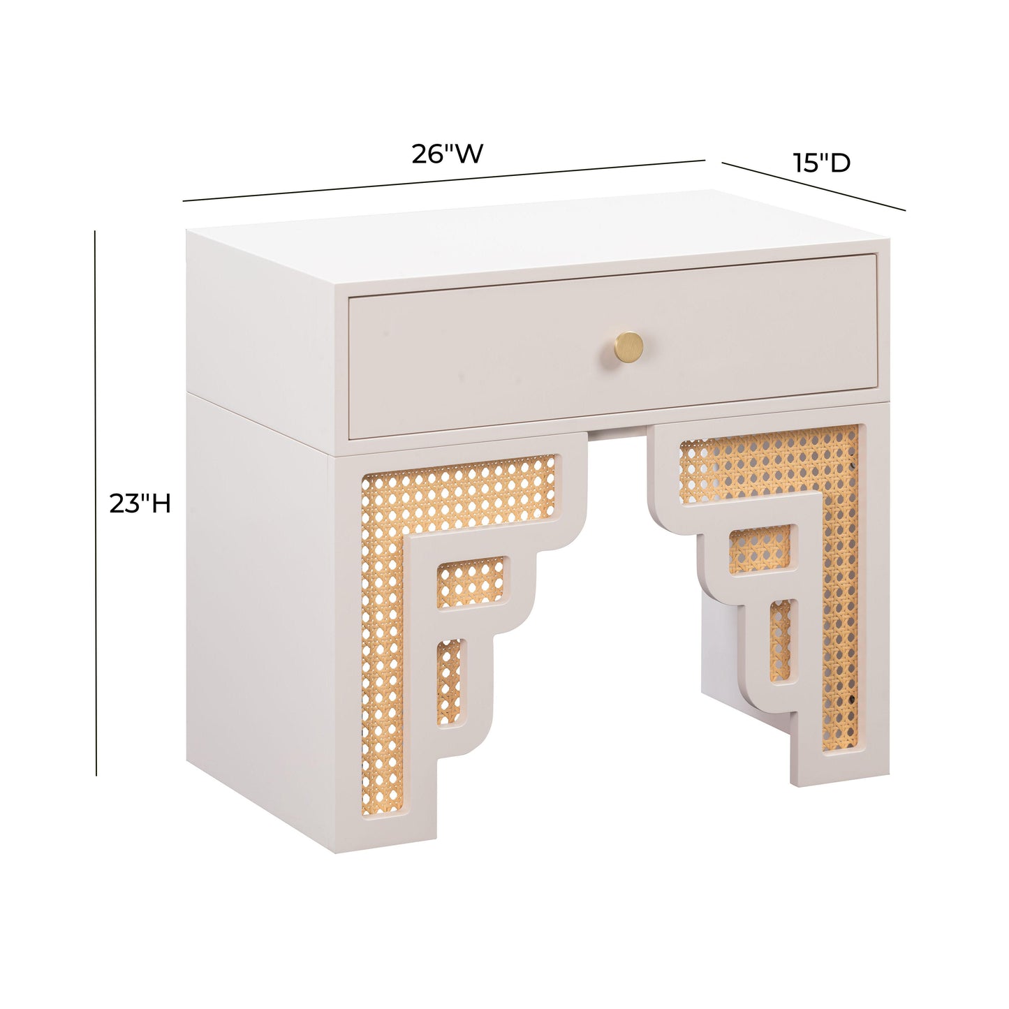 cube cream & rattan nightstand