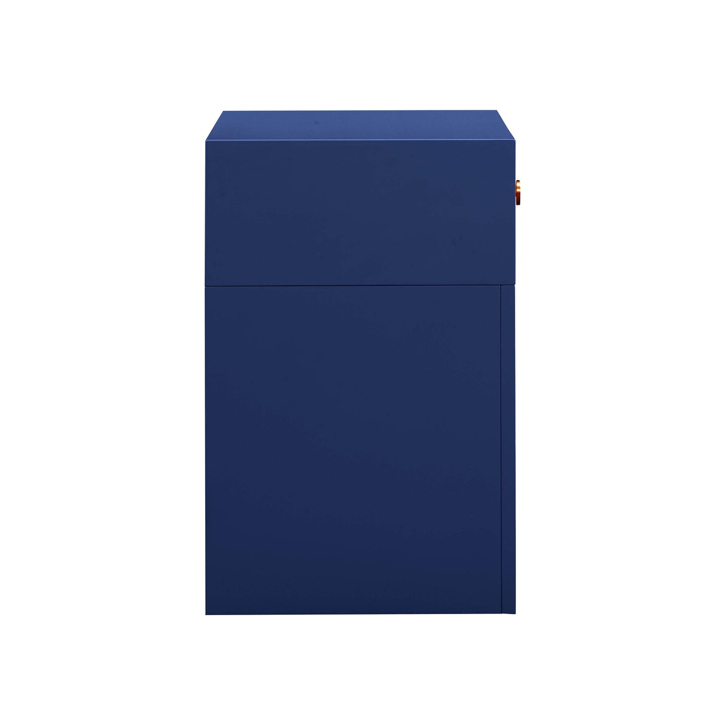 cube navy & rattan nightstand