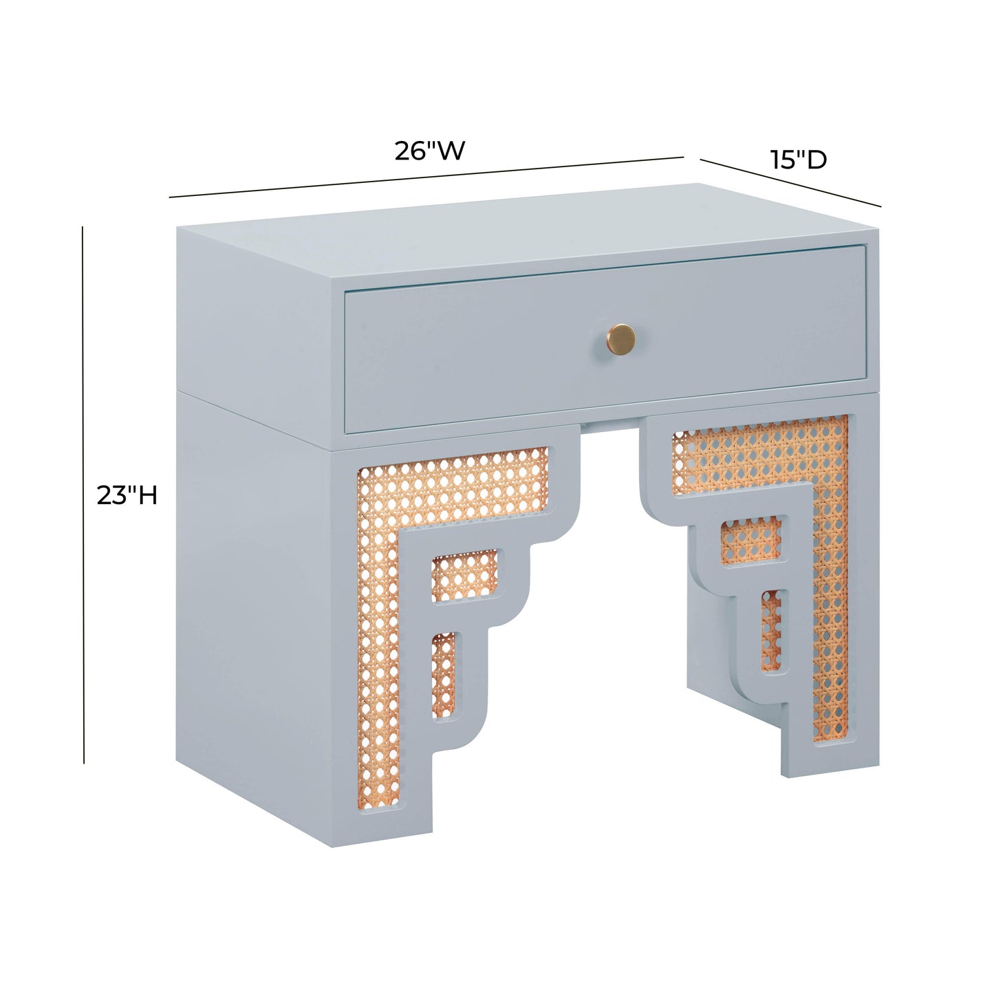 cube pastel blue & rattan nightstand