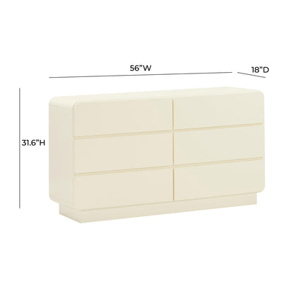 Baila Cream 6-Drawer Dresser