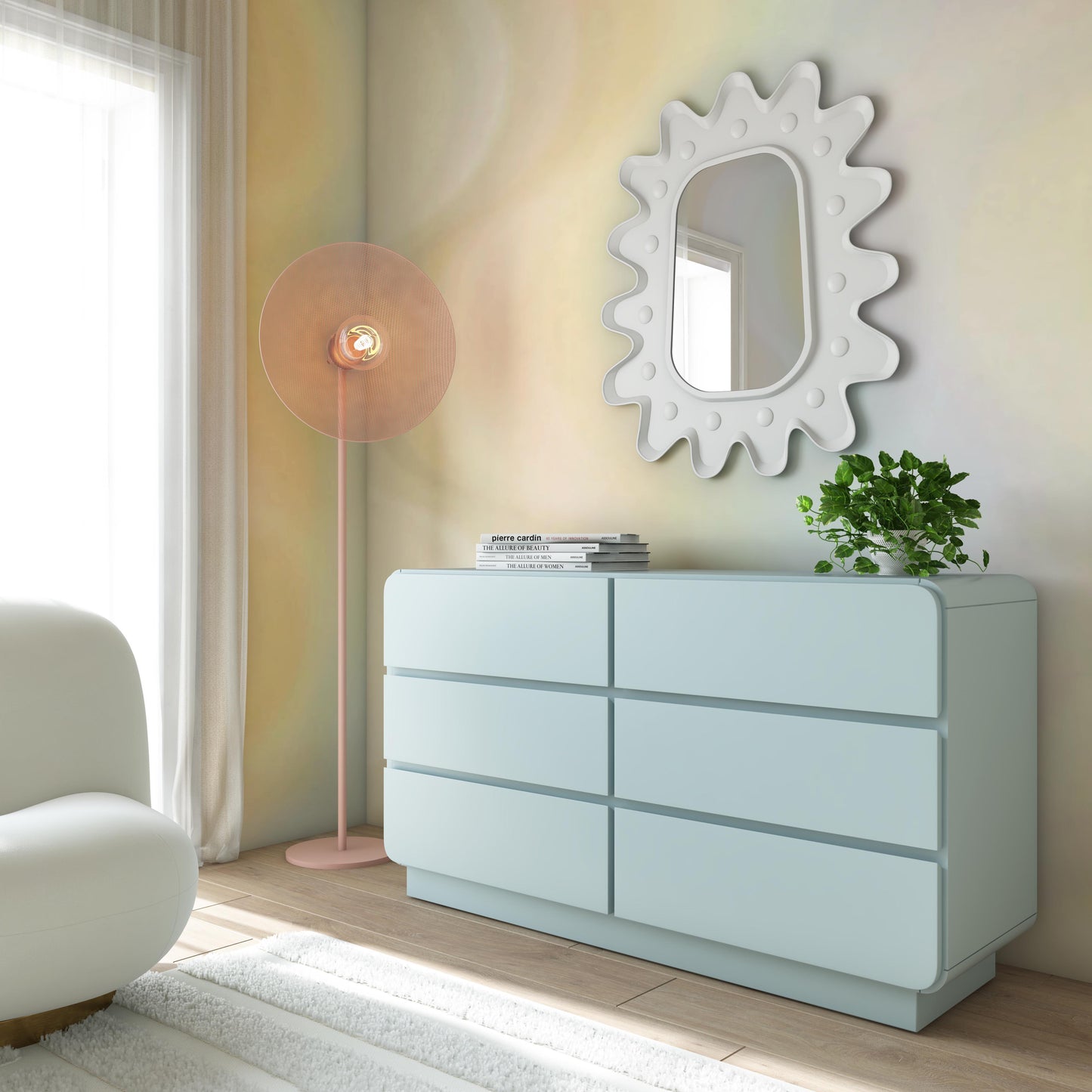 baila blue 6-drawer dresser