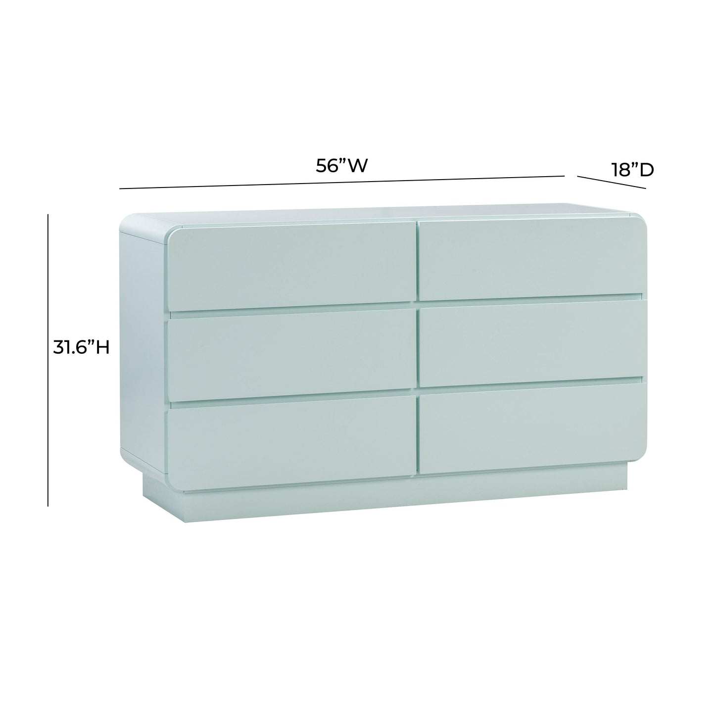 baila blue 6-drawer dresser