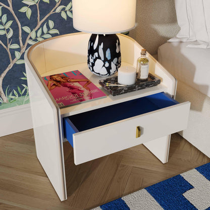 Amara Cream Lacquer Nightstand