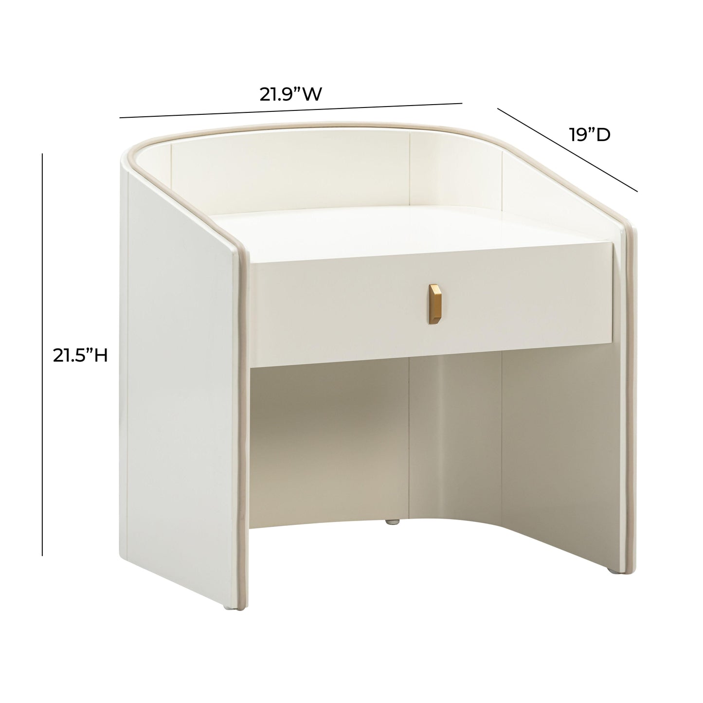 amara cream lacquer nightstand