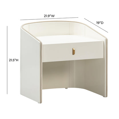 Amara Cream Lacquer Nightstand