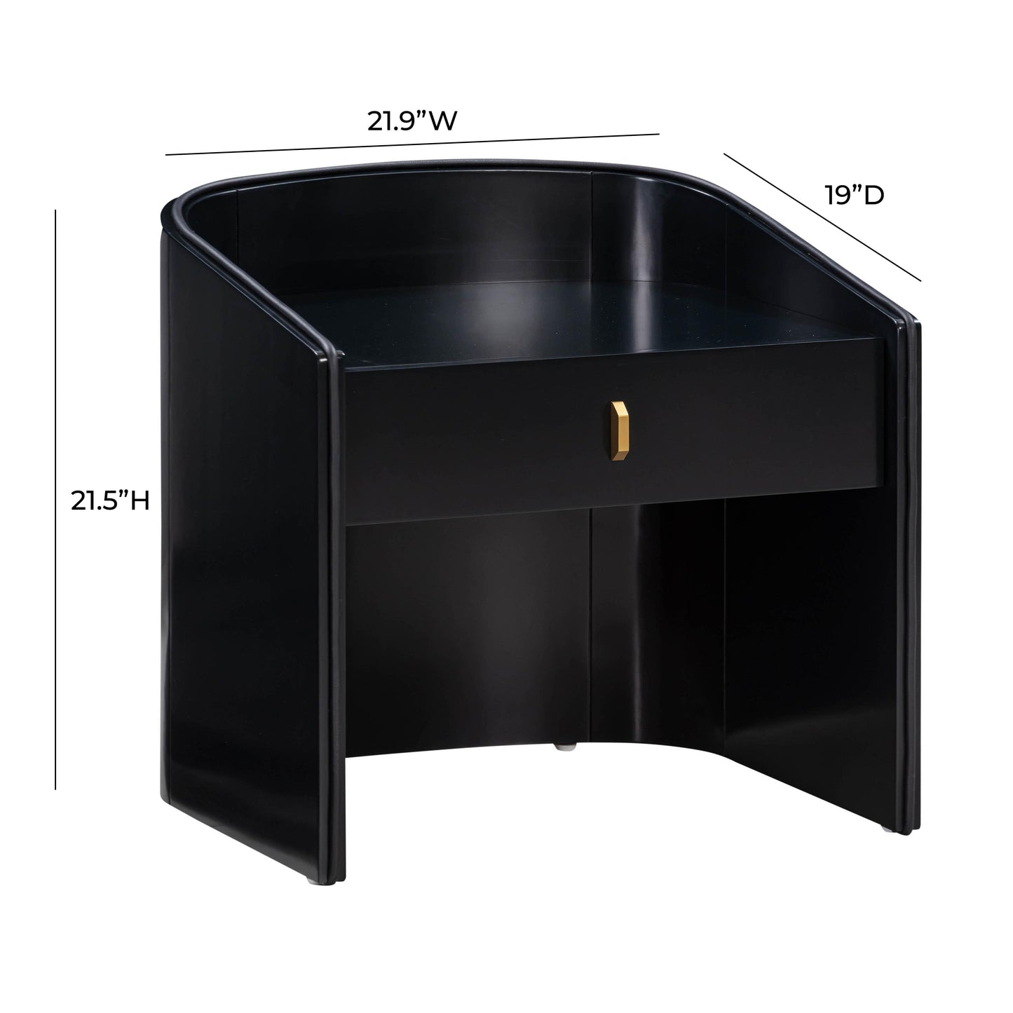 amara black lacquer nightstand