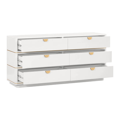 Lucy Cream 6 Drawer Dresser