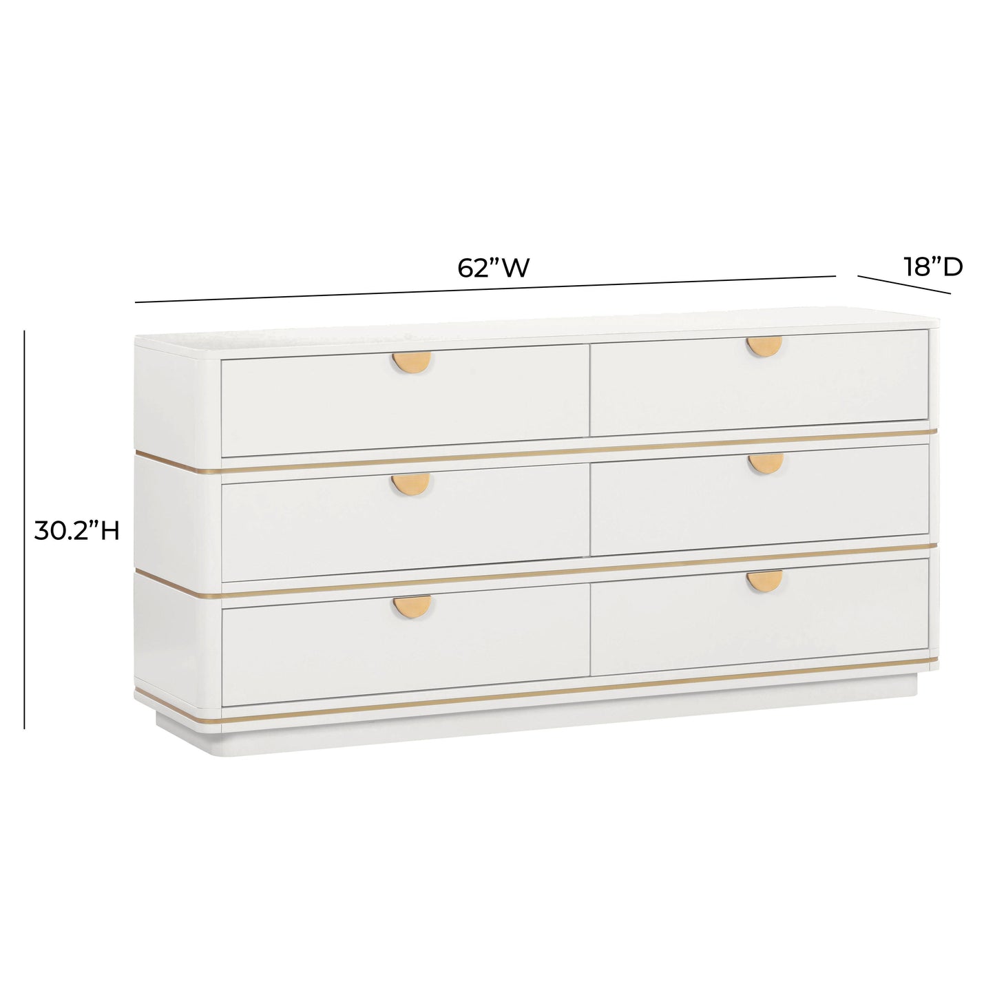 lucy cream 6 drawer dresser