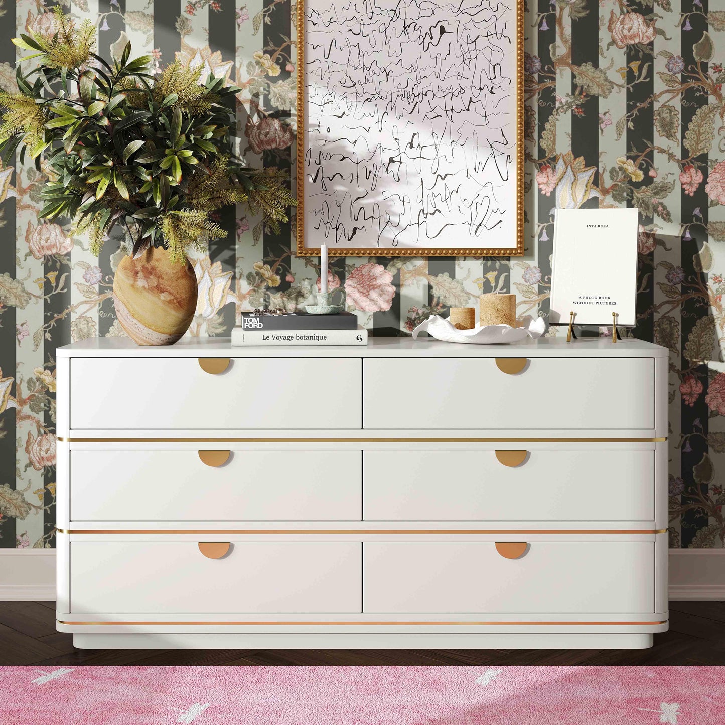 lucy cream 6 drawer dresser