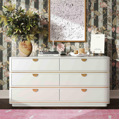 Lucy Cream 6 Drawer Dresser