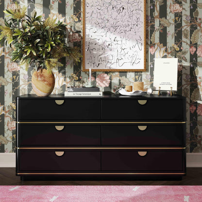 Lucy Black 6 Drawer Dresser