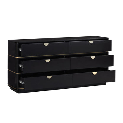 Lucy Black 6 Drawer Dresser