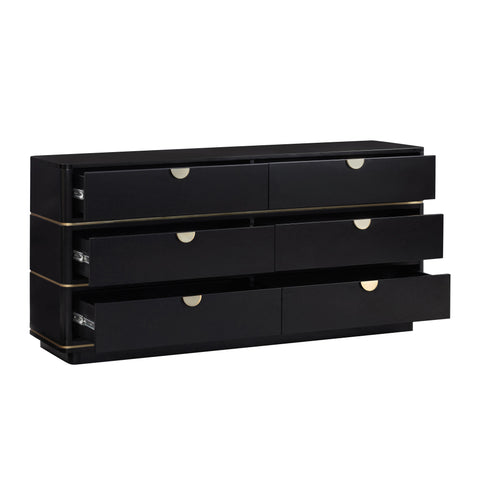 Lucy Black 6 Drawer Dresser
