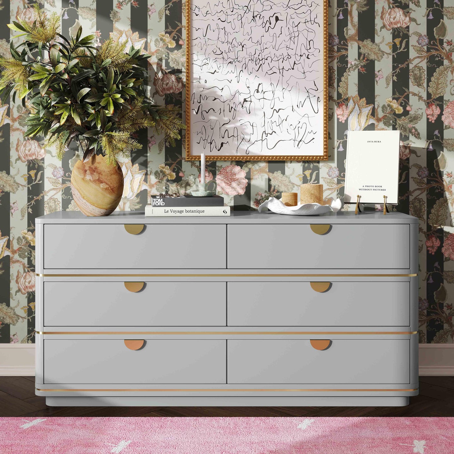 lucy grey 6 drawer dresser