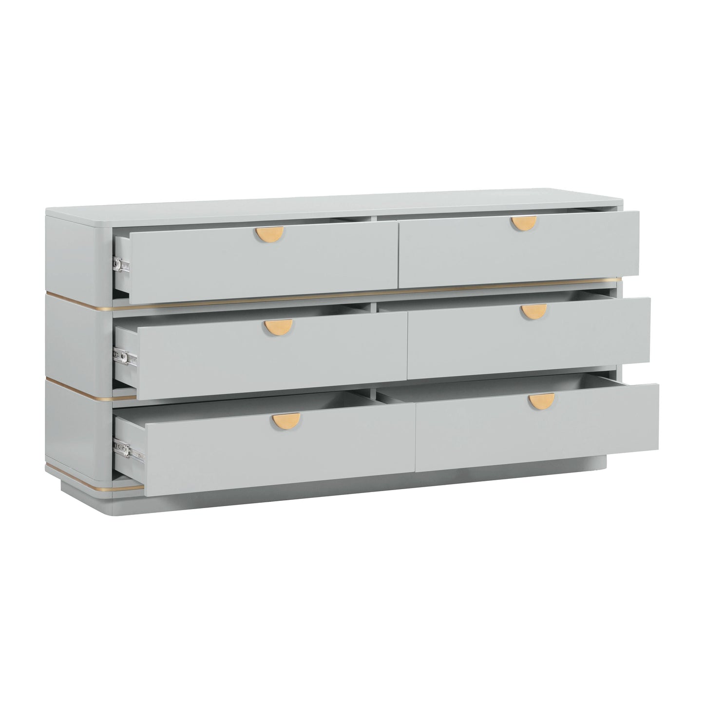 lucy grey 6 drawer dresser