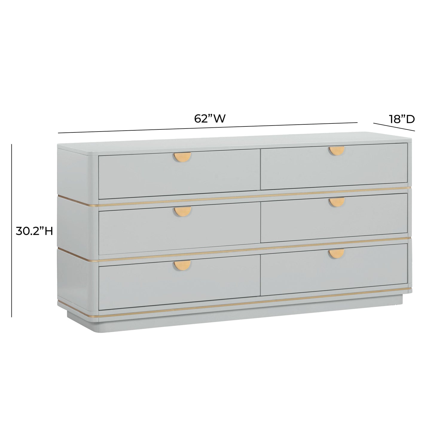 lucy grey 6 drawer dresser