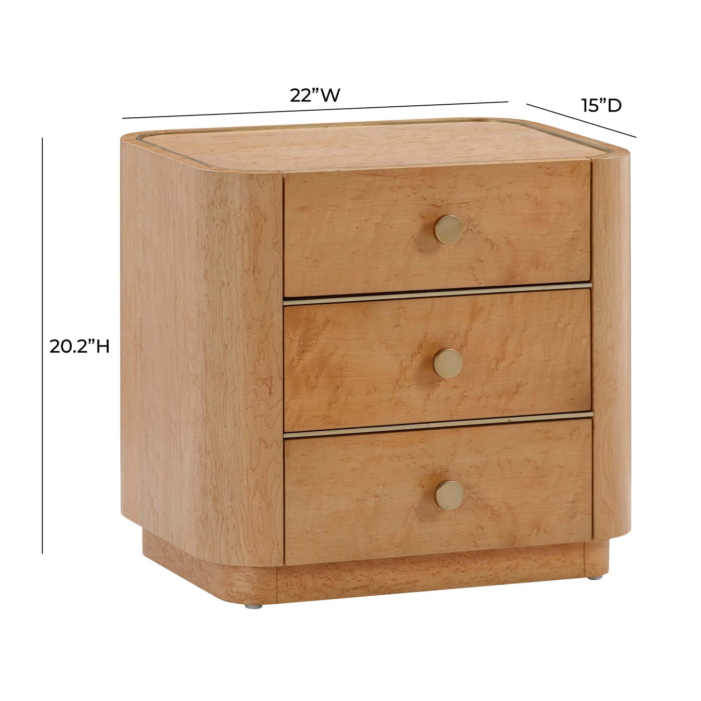 lillian natural birdseye maple nightstand