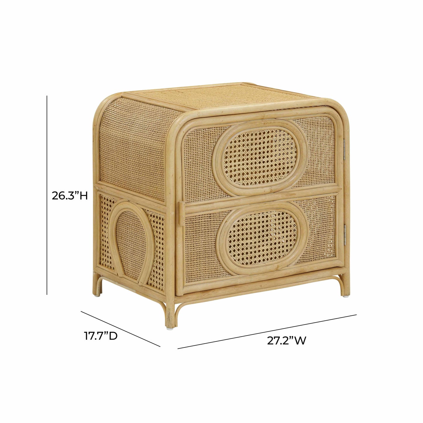 leaf natural rattan nightstand