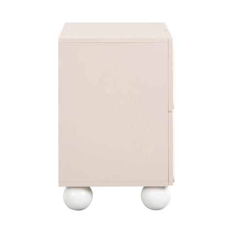 Lucille Motif Taupe Nightstand