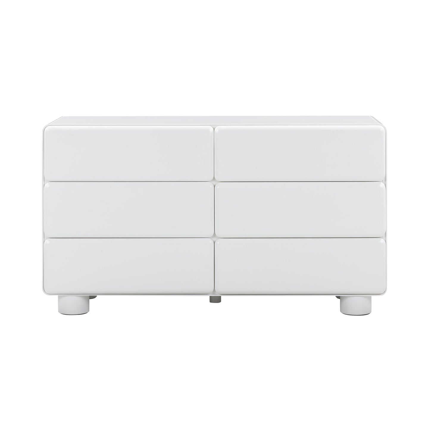 evora white 6-drawer dresser