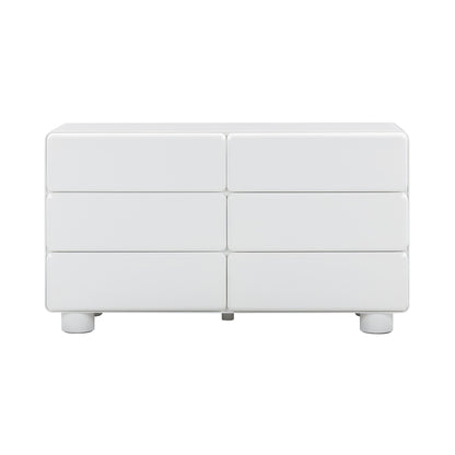 Evora White 6-Drawer Dresser