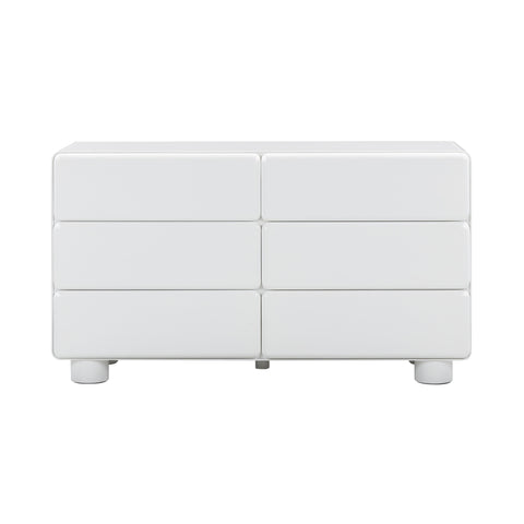 Evora White 6-Drawer Dresser