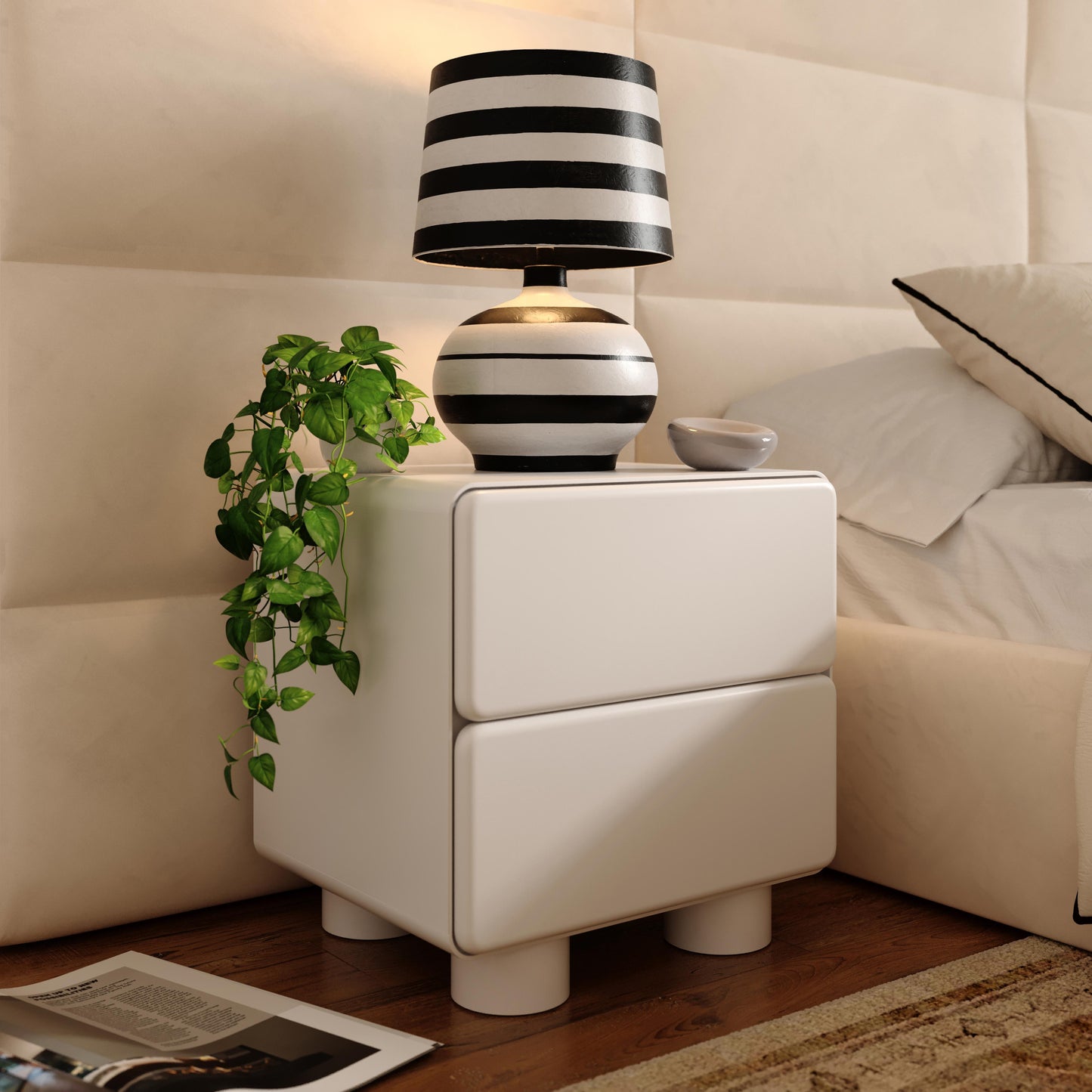 evora white nightstand