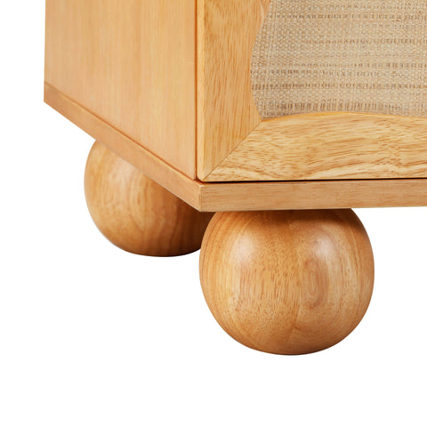 Rosalie Laurent 62" Natural Wood &amp; Raffia Wavy 6-Drawer Dresser - image 6