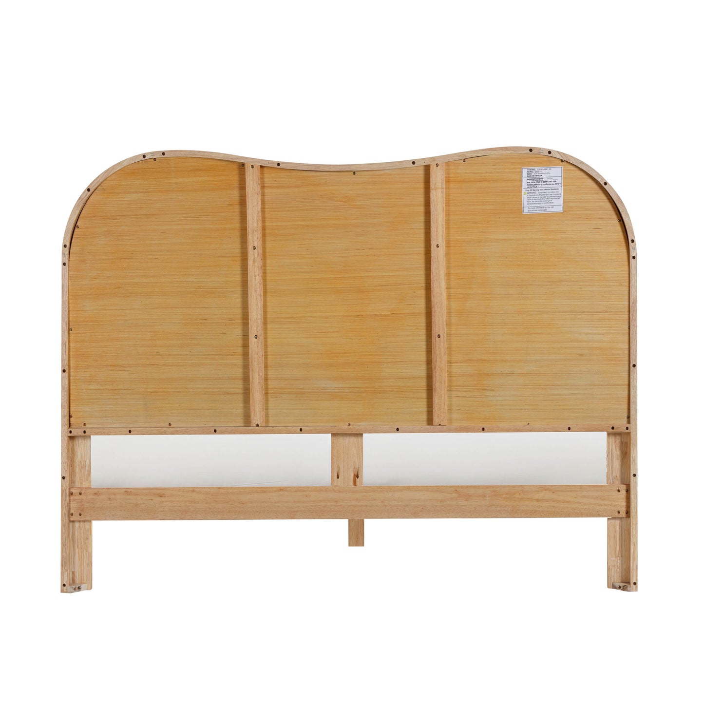 leaf natural wood & rattan queen bed