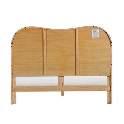 Leaf Natural Wood & Rattan Queen Bed