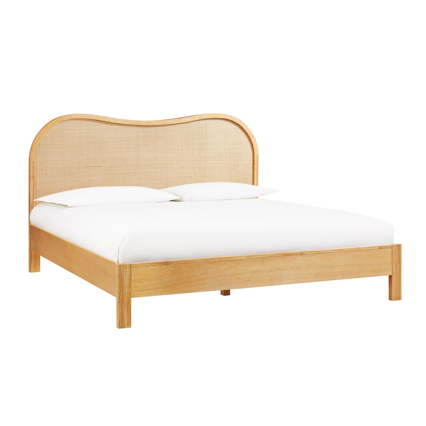 leaf natural wood & rattan king bed