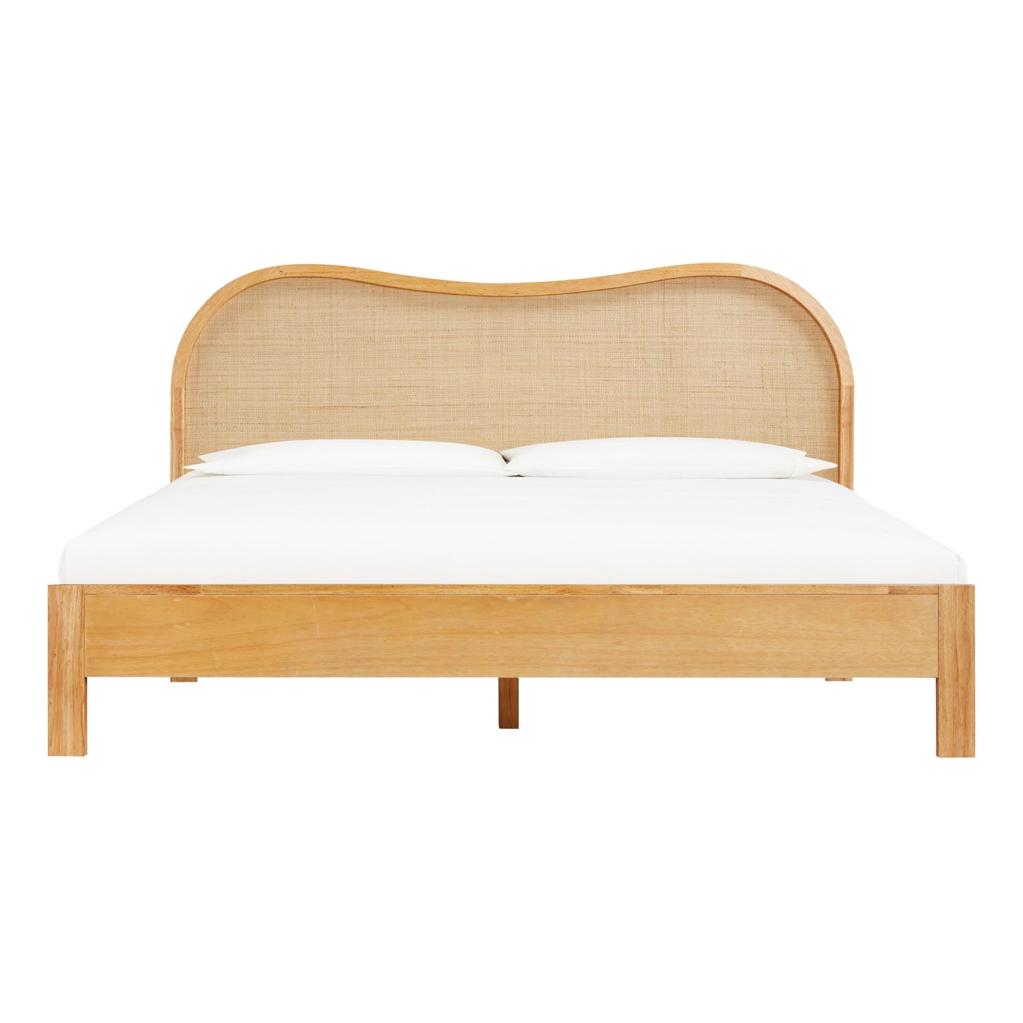 leaf natural wood & rattan king bed