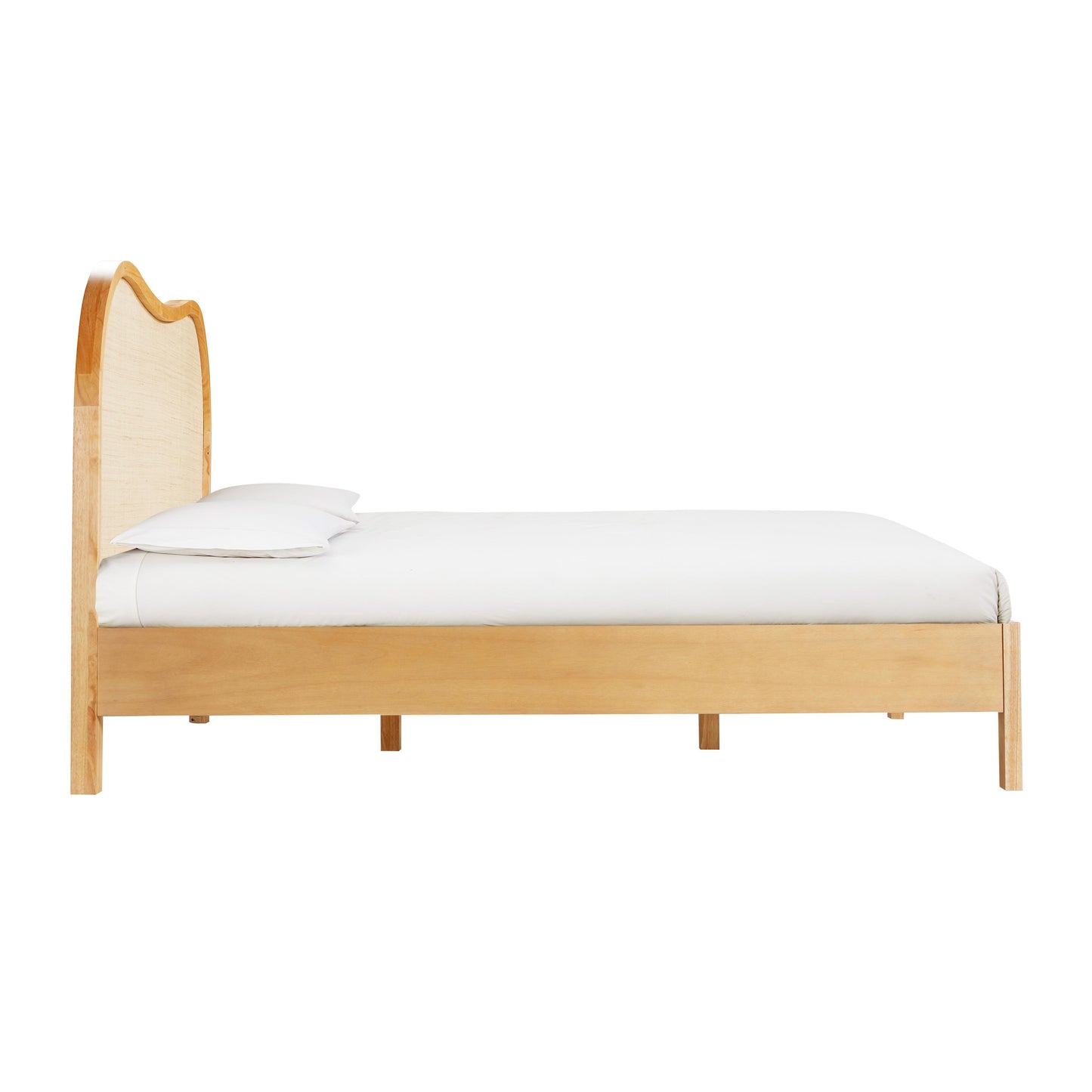 leaf natural wood & rattan king bed