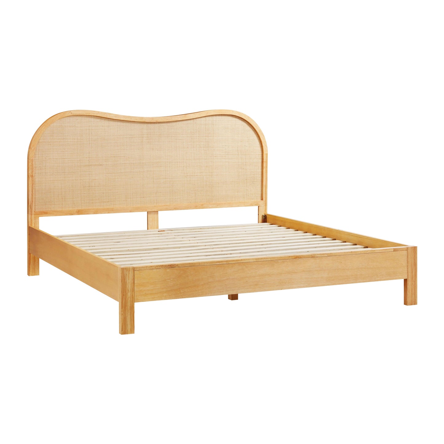 leaf natural wood & rattan king bed