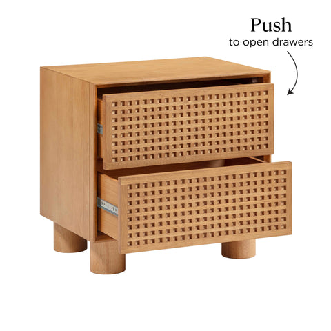 Giselle Orleans 22" Natural Wood 2-Drawer Nightstand - image 5
