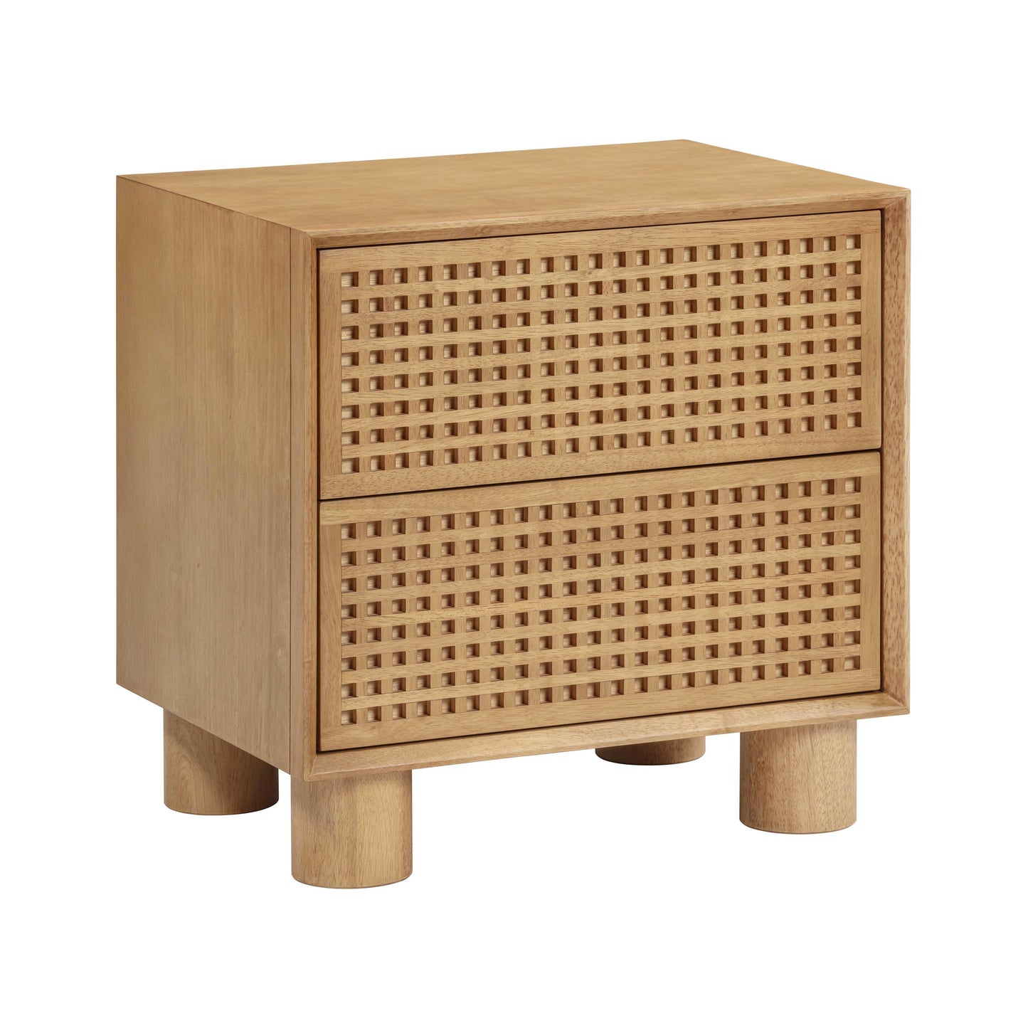 leaf natural rubberwood nightstand