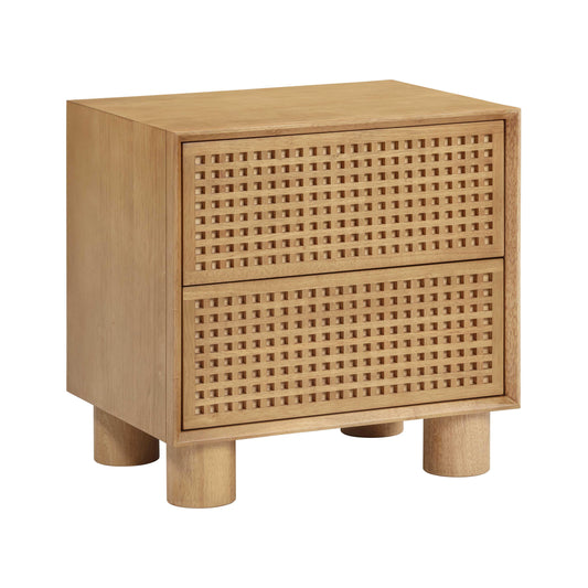 Leaf Natural Rubberwood Nightstand