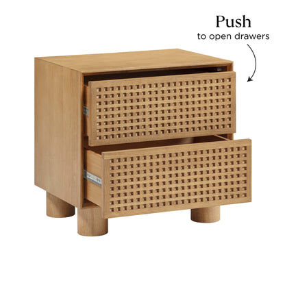 Leaf Natural Rubberwood Nightstand