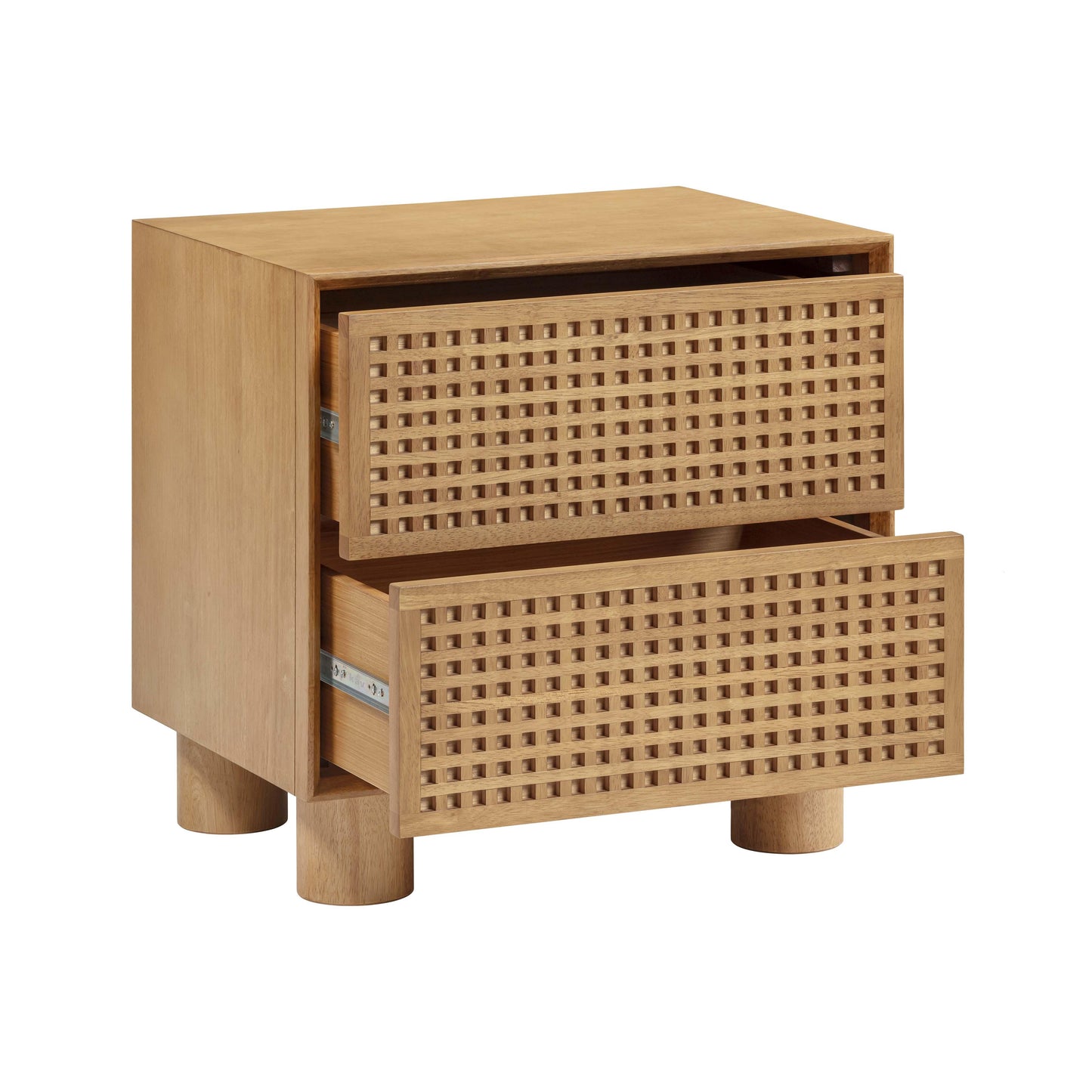 leaf natural rubberwood nightstand