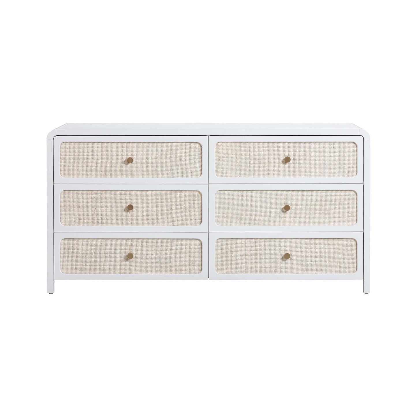 tov white rattan 6 drawer dresser