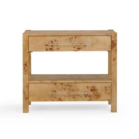 Valentina Capri 26" Burl 2-Drawer Nightstand - image 3
