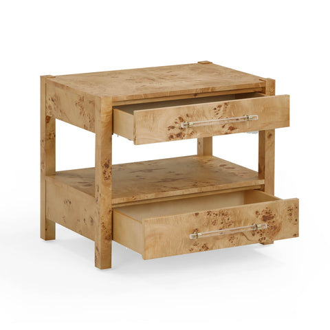 Valentina Capri 26" Burl 2-Drawer Nightstand - image 4