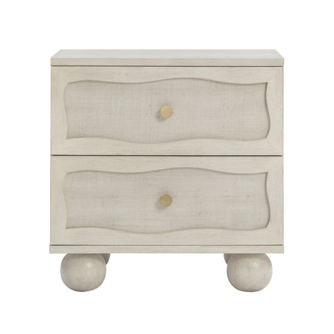Rosalie Laurent 22" Wood &amp; Raffia Wavy 2-Drawer Nightstand - image 2