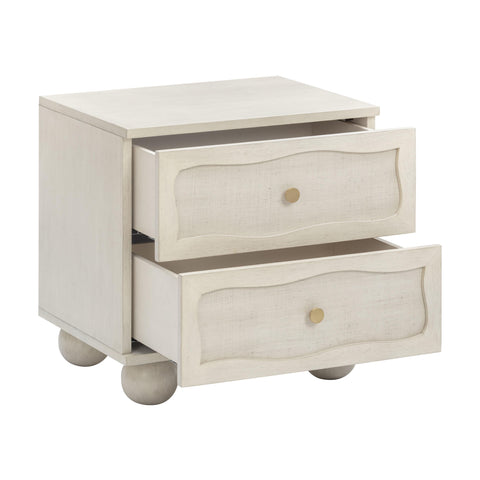 Rosalie Laurent 22" Wood &amp; Raffia Wavy 2-Drawer Nightstand - image 3