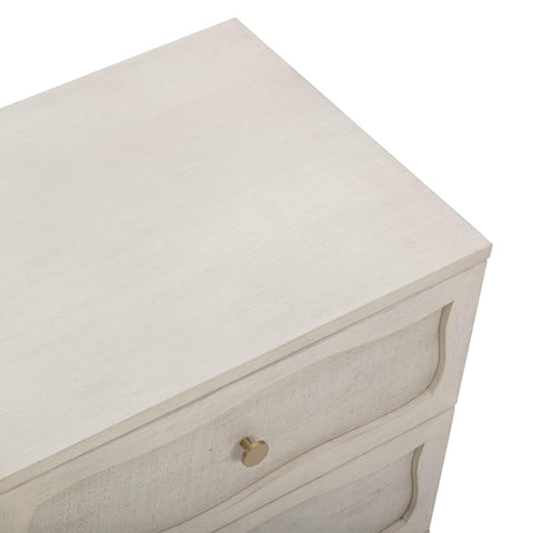 Rosalie Laurent 22" Wood &amp; Raffia Wavy 2-Drawer Nightstand - image 7