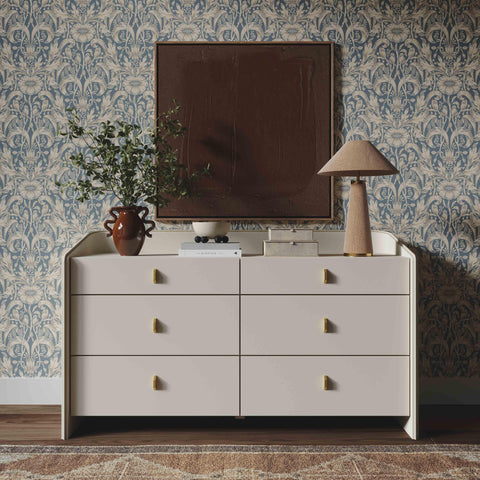 Aurelia Como 56" Cream 6-Drawer Dresser - image 2