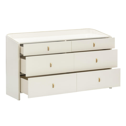 Aurelia Como 56" Cream 6-Drawer Dresser - image 4